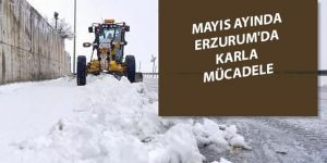 Erzurum'da mayıs ayında karla mücadele
