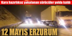 Kar’a hazırlıksız yakalanan sürücüler yolda kaldı