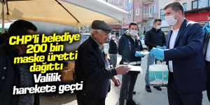 CHP'li belediye maske üretti, dağıttı... Valilik harekete geçti!