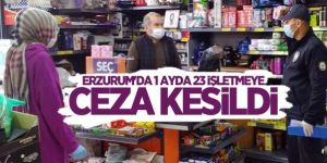 Erzurum'da 1 ayda 23 işletmeye ceza kesildi