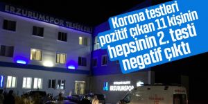 Erzurumspor’da 11 kişinin ikinci korona virüs testi negatif çıktı