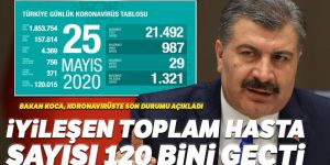 Türkiye'de iyileşen Covid-19 hasta sayısı 120 bini geçti