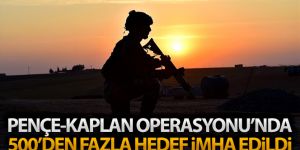 Terör örgütüne ait 500'den fazla hedef imha edildi