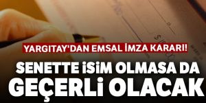 Senette isim olmasa da geçerli olacak