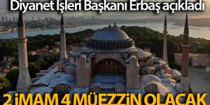Bakan Ersoy ve Diyanet İşleri Başkanı Erbaş, Ayasofya Camii'nde incelmelerde bulundu