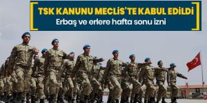 TSK Kanunu Meclis'te kabul edildi
