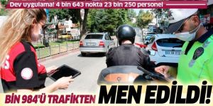 4 bin 643 noktada eş zamanlı araç ve motosiklet uygulaması: 1.984'ü trafikten men edildi