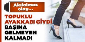 Mesaide topuklu ayakkabı giydi başına gelmeyen kalmadı