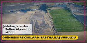 Guinness Rekorlar Kitabı'na başvuruldu: Malazgirt'e dev Sultan Alparslan silüeti