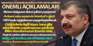 Sağlık Bakanı Koca: “Korona virüsün birinci dalgasının ikinci pikini yaşadığımızı söyleyebilirim”