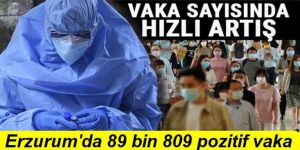 Erzurum'da korkutan sayı:  89 bin 809 pozitif vaka