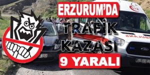 Köprüköy’de trafik kazası: 9 yaralı