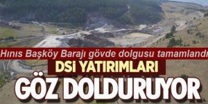 Hınıs Başköy Barajı gövde dolgusu tamamlandı