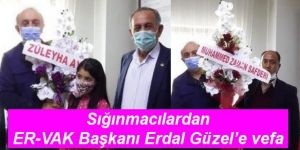 Sığınmacılardan ER-VAK Başkanı Erdal Güzel’e vefa