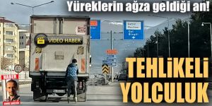 Erzurum’da tehlikeli yolculuk