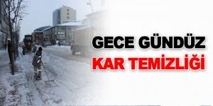 Yakutiye Belediyesi kar temizliğini aralıksız sürdürüyor