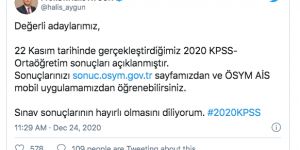 ÖSYM, 2020-KPSS Ortaöğretim sonuçlarını