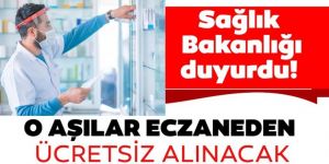 Sağlık Bakanlığı'nın temin ettiği grip aşıları eczanelerde ücretsiz verilecek