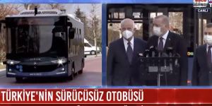 Türkiye'nin sürücüsüz otobüsü! Cumhurbaşkanı Erdoğan test etti