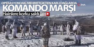 Operasyondaki Mehmetçik'ten karlı dağlarda Komando Marşı