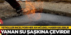 Erzurum'daki 'yanan su' görenleri şaşkına çeviriyor!