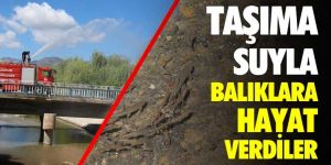 Erzurum'da taşıma suyla balıklara hayat verdiler!