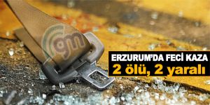 Horasan’da otomobil refüje çarparak ters döndü: 2 ölü, 2 yaralı
