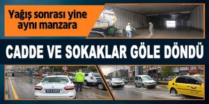 Erzurum'da cadde ve sokaklar göle döndü
