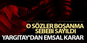 Yargıtay'dan flaş karar...O sözler boşanma sebebi sayıldı