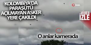Kolombiya'da paraşütü açılmayan asker yere çakıldı, o anlar kameraya yansıdı