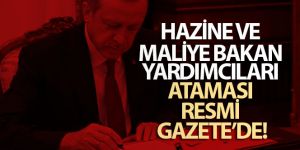 Hazine ve Maliye Bakan Yardımcıları ataması Resmi Gazete'de
