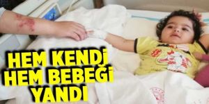 Sobadan devrilen çaydanlık minik Eslem’i yaktı