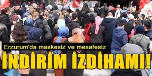 Erzurum'da Açılışa özel yapılan indirim izdihama neden oldu
