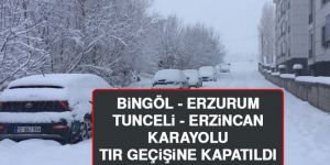 Bingöl-Erzurum karayolu tır geçişlerine kapatıldı