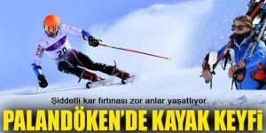 Kayacıları kar fırtınası bile durduramadı!
