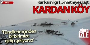 Muş'ta kar kalınlığının 1,5 metreye ulaştığı köyde kardan tüneller oluştu