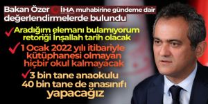 Bakan Özer'den açıklamalar
