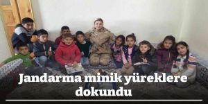 Erzurum'da Jandarma minik yüreklere dokundu