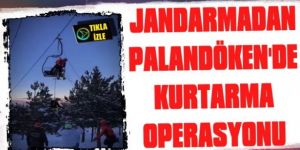 Palandöken’de telesiyejde mahsur kalan 17 kişi kurtarıldı