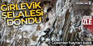 Girlevik Şelalesi dondu, görenler hayran kaldı