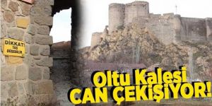 Oltu kalesi gövdesinde yarıklar oluştu