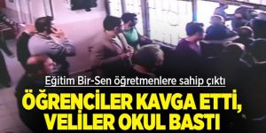 Erzurum'da Öğrenciler kavga etti, veliler okul bastı