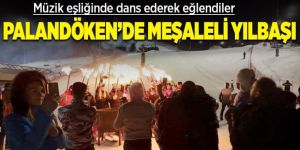 Palandöken’de meşaleli yılbaşı coşkusu