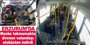 Maske takmamakta direnen vatandaşı otobüsten indirdi