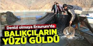 Erzurum'da Ayvalı Baraj Gölü'nde alabalık ve somon üretiliyor