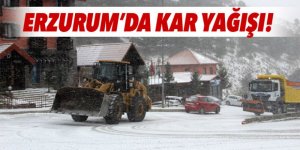 Erzurum beyaz örtüye büründü