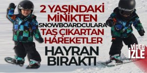 2 yaşındaki minikten snowboardculara taş çıkartan hareketler