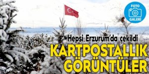 Erzurum’da kar altında kalan tarihi yerler havadan görüntülendi