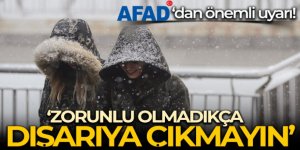 AFAD'dan 'soğuk ve yağışlı hava' uyarısı