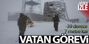 Mehmetçikten eksi 39 derecede 7 metre kar kalınlığında vatan görevi